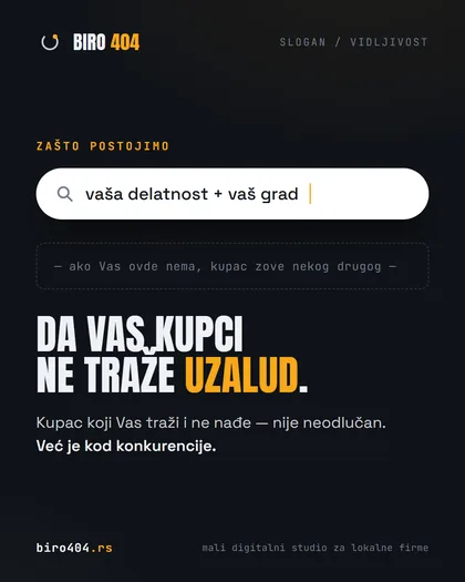 Primer statične objave na temu lokalne vidljivosti